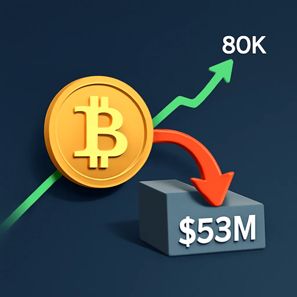 Bitcoin Faces $53M Short Threat as It Approaches Key $80K Level