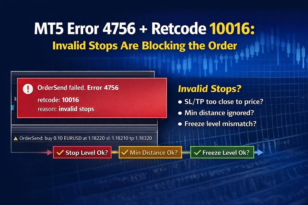MT5 Error 4756 + Retcode 10016: Invalid Stops Are Blocking the Order