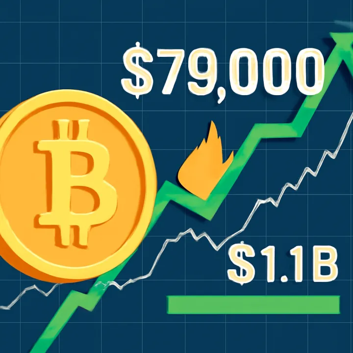 Bitcoin Rises to $79,000 Fueled by $1.1 Billion in Short Liquidations
